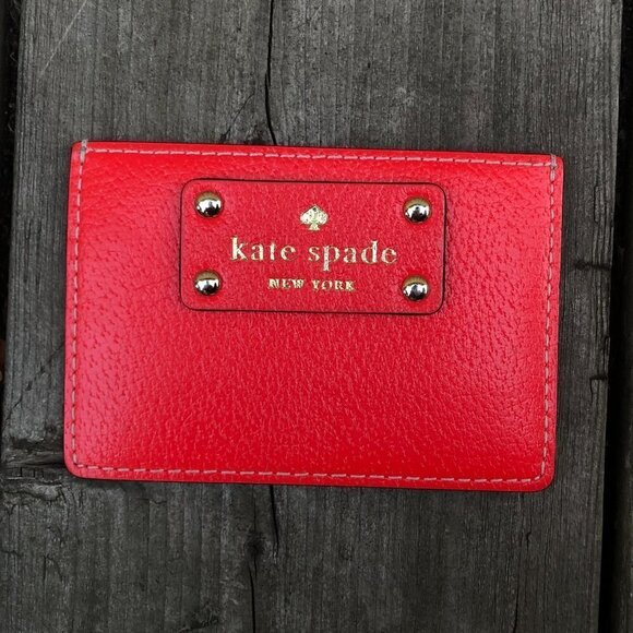 Kate Spade Card Holder Wallet Red - Picture 1 of 5